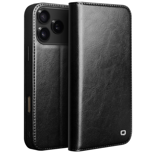 "QIALINO" flip case cover - black (iPhone 17 Pro)