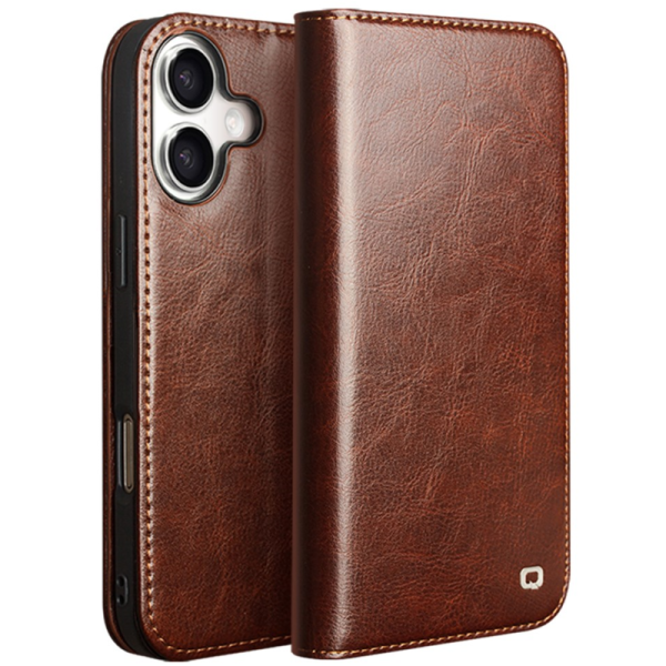 "QIALINO" flip case cover - brown (iPhone 17)