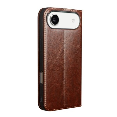 Apple iPhone Air "QIALINO" flip-up leather case cover - brown | Priedai.lt
