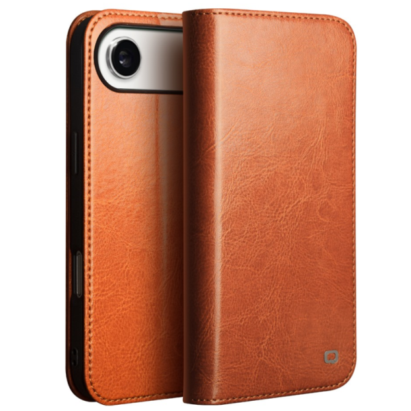 "QIALINO" flip case cover - Light Brown (iPhone Air)