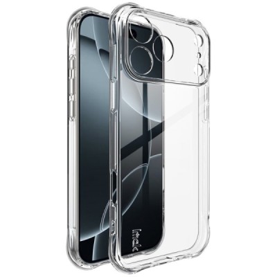 Apple iPhone 17 Pro Max "Imak" reinforced protection hard silicone TPU airbag clear, transparent case - back | Priedai.lt