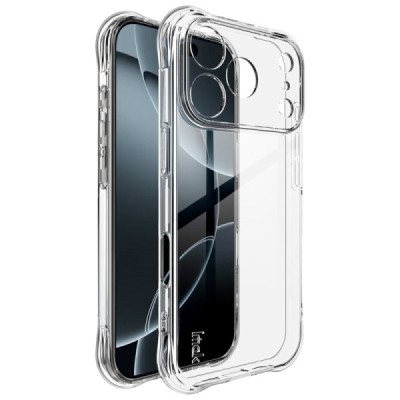 Apple iPhone 17 Pro "Imak" reinforced protection hard silicone TPU airbag clear, transparent case - back | Priedai.lt