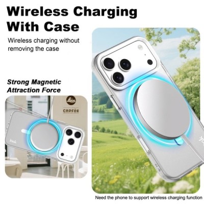 Apple iPhone 17 Pro "IMAK" Candy MagSafe Hard Silicone TPU Matte Case Cover - white | Priedai.lt