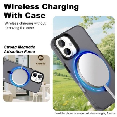 Apple iPhone 17 "IMAK" Candy MagSafe Hard Silicone TPU Matte Case Cover - Black | Priedai.lt
