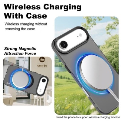 Apple iPhone Air "IMAK" Candy MagSafe Hard Silicone TPU Matte Case Cover - Black | Priedai.lt
