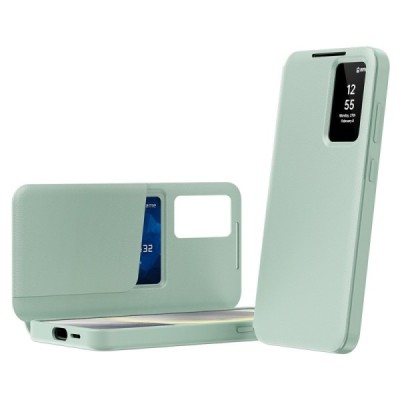 Samsung Galaxy S25 Ultra "Qing" Smart View Solid Flip Case - Green | Priedai.lt