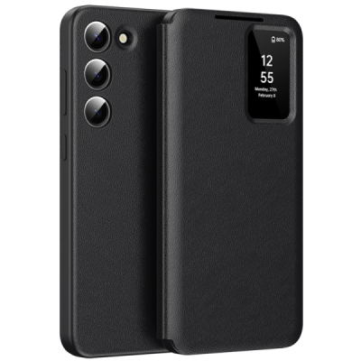 Samsung Galaxy S22 5G "Qing" Smart View Solid Flip Case - Black | Priedai.lt