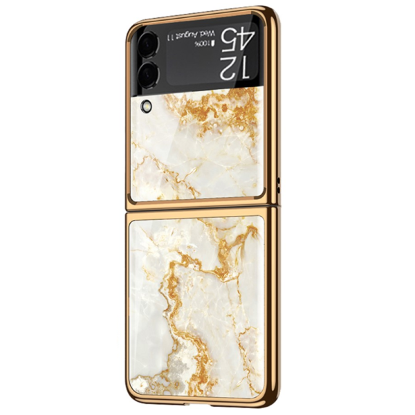 „GKK“ Marble plastic case - gold (Galaxy Z Flip3)