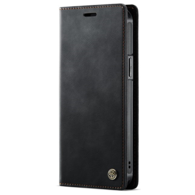 Apple iPhone 14 CaseMe Leather Magsafe flip 2-in-1 black leather case - book | Priedai.lt
