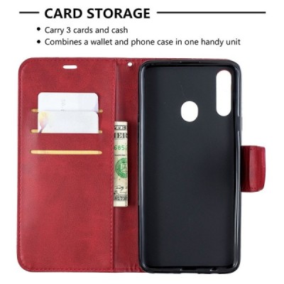 Samsung Galaxy A20s "Binfen Color" BF red leather flip case cover - book | Priedai.lt