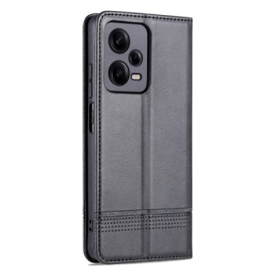 Xiaomi Redmi Note 12 Pro+ "AZNS" Retro black leather flip case - book | Priedai.lt