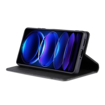 Xiaomi Redmi Note 12 Pro+ "AZNS" Retro black leather flip case - book | Priedai.lt