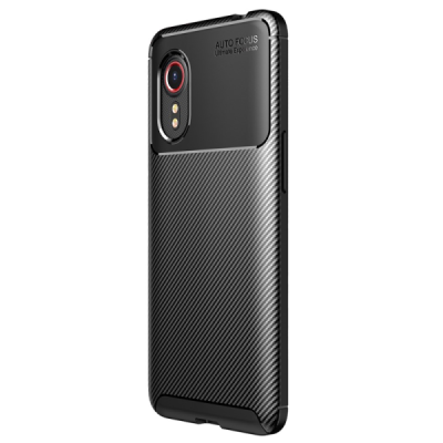 Samsung Galaxy Xcover 5 "Fiber" hard silicone TPU black case - back | Priedai.lt