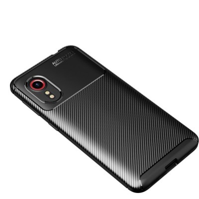 Samsung Galaxy Xcover 5 "Fiber" hard silicone TPU black case - back | Priedai.lt