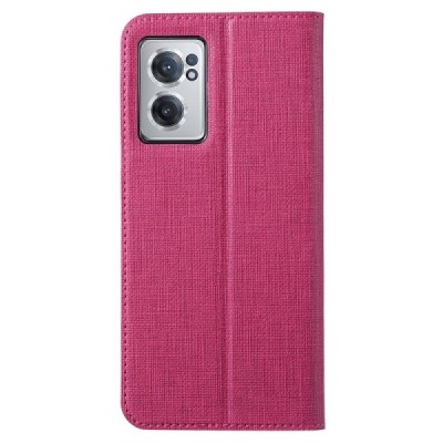 OnePlus Nord CE 2 "Vili" flip pink case. Ultra-thin, attaches to the phone instead of the back cover | Priedai.lt