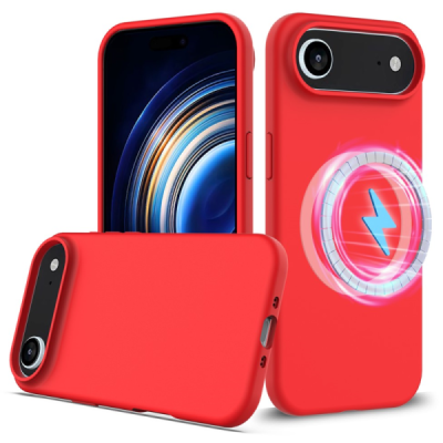 Apple iPhone Air "Shell" MagSafe Hard Silicone TPU red Case Cover - Back | Priedai.lt