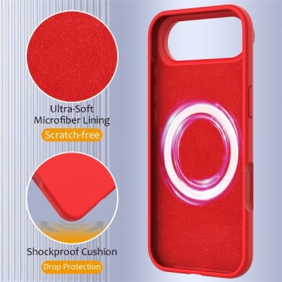 Apple iPhone Air "Shell" MagSafe Hard Silicone TPU red Case Cover - Back | Priedai.lt