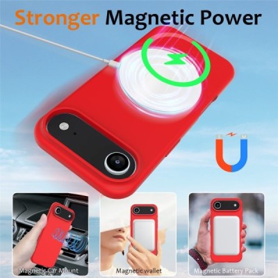 Apple iPhone Air "Shell" MagSafe Hard Silicone TPU red Case Cover - Back | Priedai.lt