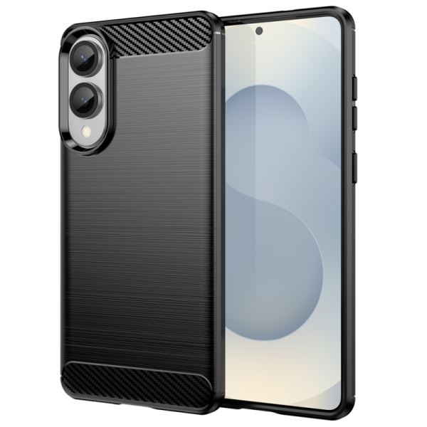 "AILES" Carbon hard silicone (TPU) case - black (Galaxy S25 Edge)