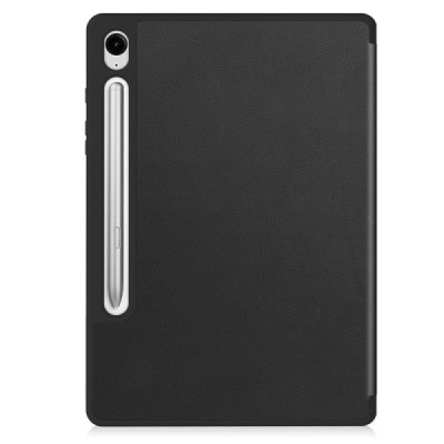 Samsung Galaxy Tab S9 11" / S9 FE 5G / S10 FE / S10 Lite flip black leather case - book with stylus slot | Priedai.lt