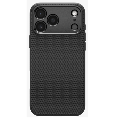 "Spigen" Liquid Air Apple iPhone 17 Pro Max Black Hard Silicone Case Cover - Back | Priedai.lt