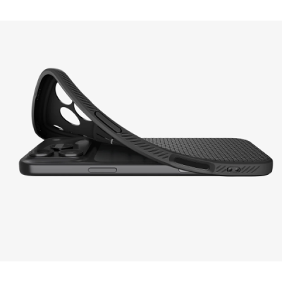 "Spigen" Liquid Air Apple iPhone 17 Pro Max Black Hard Silicone Case Cover - Back | Priedai.lt