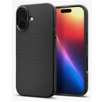 "Spigen" Liquid Air Apple iPhone 17 Black Hard Silicone Case Cover - Back | Priedai.lt