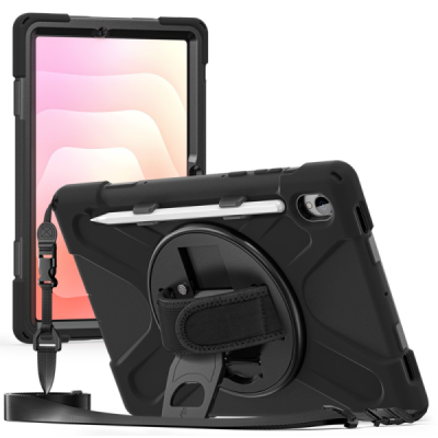Samsung Galaxy Tab S11 reinforced protection (360°) black kickstand case cover | Priedai.lt