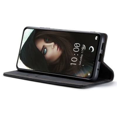 Xiaomi Redmi Note 10 Pro CaseMe Retro Solid Flip Case Book - Black | Priedai.lt