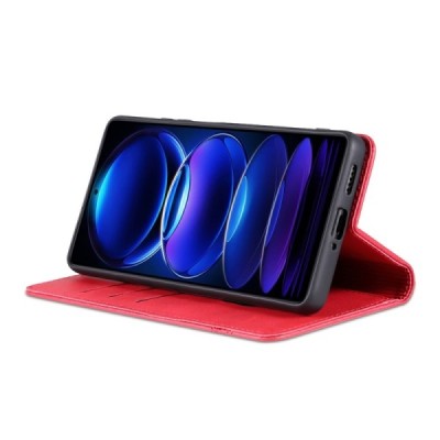 Xiaomi Redmi Note 12 Pro+ "AZNS" Retro Red leather flip case - book | Priedai.lt