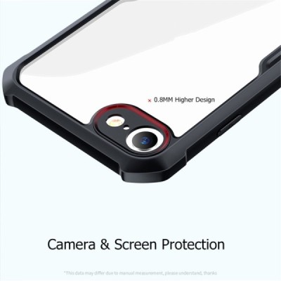 Apple iPhone 7 (iPhone 8, SE 2020) "XUNDD" transparent black bordered hard silicone TPU acrylic case - back | Priedai.lt