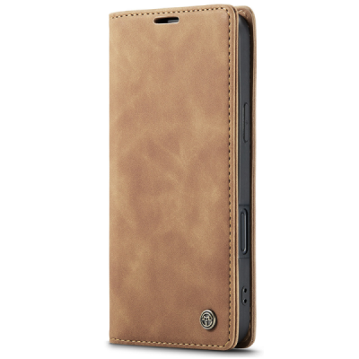 Apple iPhone 17 Pro Max CaseMe Retro Solid Flip Case Book - Light Brown | Priedai.lt