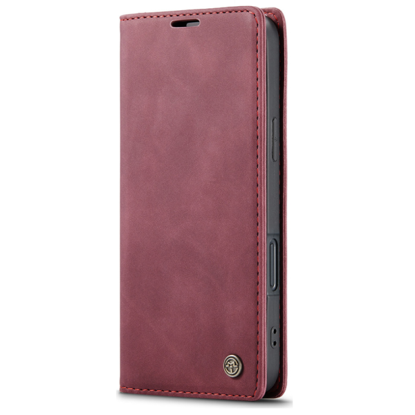 „CaseMe“ Retro Solid Flip Case - Burgundy (iPhone 17 Pro)