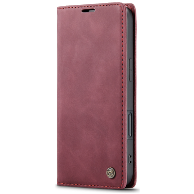Apple iPhone 17 CaseMe Retro Solid Flip Case Book - Burgundy | Priedai.lt
