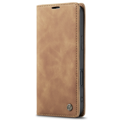 Apple iPhone 17 CaseMe Retro Solid Flip Case Book - Light Brown | Priedai.lt