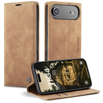 Apple iPhone Air CaseMe Retro Solid Flip Case Book - Light Brown | Priedai.lt