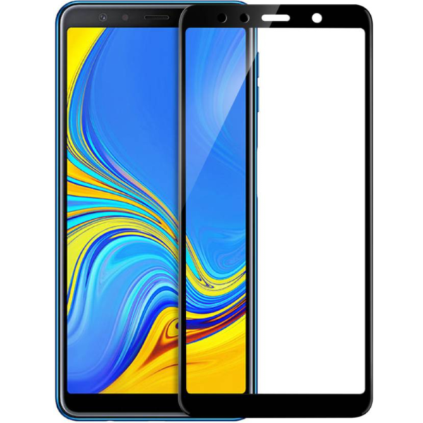 "Rurihai" full coverage protective screen glass 2.5D - black corners (Galaxy A7 2018)