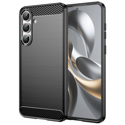 Samsung Galaxy S25 FE "Carbon" hard silicone (TPU) black case - cover | Priedai.lt
