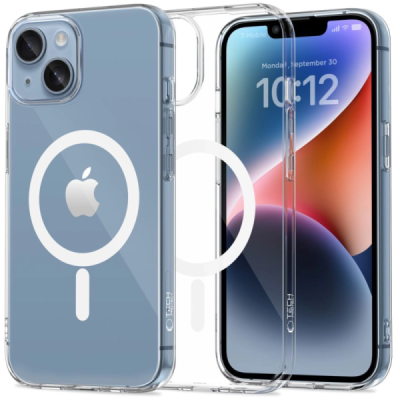 "Tech-Protect" MagSafe Apple iPhone 14, 13 clear (transparent) hard silicone TPU case back cover | Priedai.lt
