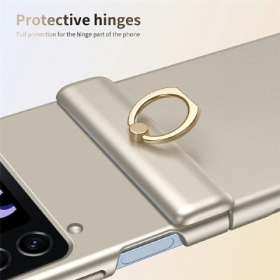 Samsung Galaxy Z Flip3 (F711) "Ring" plastic gold case - back | Priedai.lt