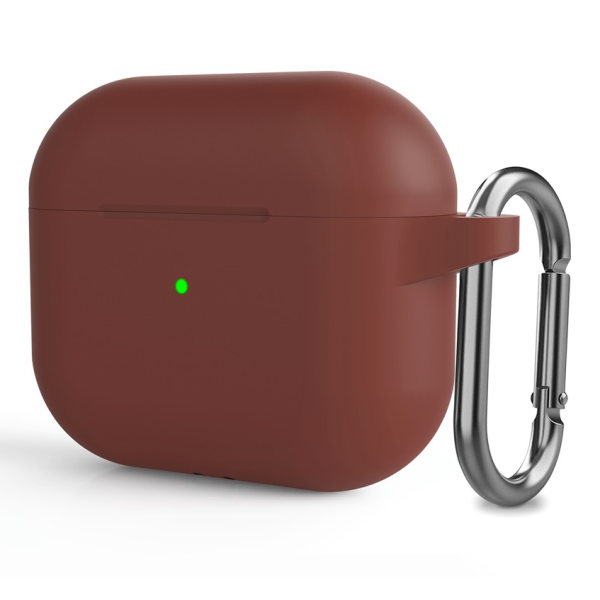 "Carabiner" Silicone Earphone Case - Burgundy (AirPods 3)
