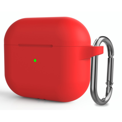 "Carabiner" Apple AirPods 3 silicone red earphone case | Priedai.LT