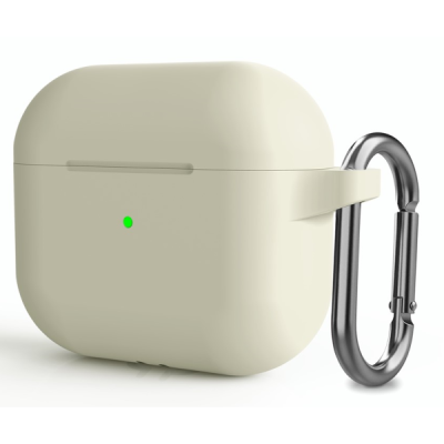 "Carabiner" Apple AirPods 3 silicone light green earphone case | Priedai.LT
