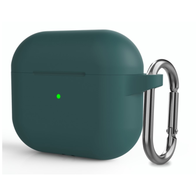 "Carabiner" Apple AirPods 3 silicone Green earphone case | Priedai.LT