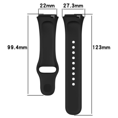 Xiaomi Redmi Watch 3 Lite / Watch 3 Active hard silicone (TPU) black bracelet | Priedai.lt