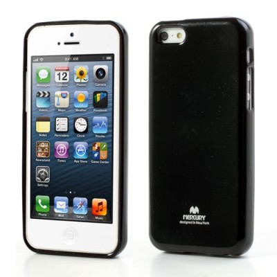 „Mercury“ Color kieto silikono (TPU) juodas Apple iPhone 5C dėklas (dėkliukas)  / Priedai.lt