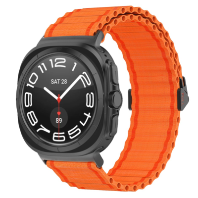 "KALEBOL" smart watch Samsung Galaxy Watch Ultra 47mm fabric orange bracelet | Priedai.lt