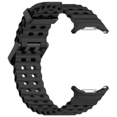Samsung Galaxy Watch Ultra 47mm hard silicone (TPU) black bracelet | Priedai.lt