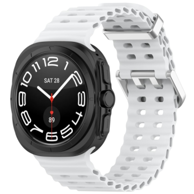 Samsung Galaxy Watch Ultra 47mm hard silicone (TPU) white bracelet | Priedai.lt