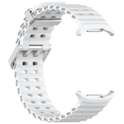 Samsung Galaxy Watch Ultra 47mm hard silicone (TPU) white bracelet | Priedai.lt